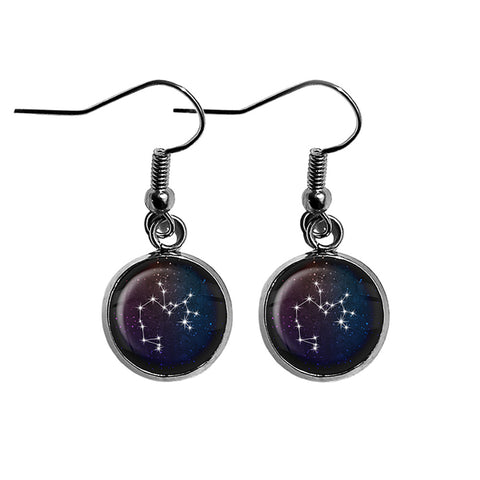 Zodiac Symbol Astrology Sagittarius Star Constellation Surgical Steel Earrings