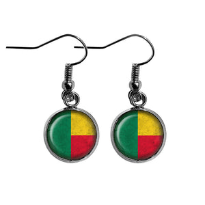 Republic of Benin Beninese Flag Surgical Steel Earrings