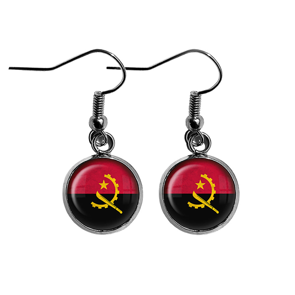 Republic of Angola Angolan Flag Surgical Steel Earrings