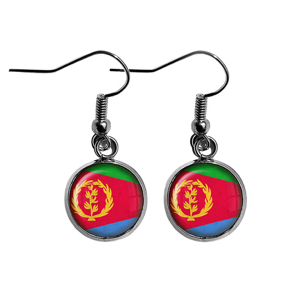 State of Eritrea Flag Surgical Steel Earrings