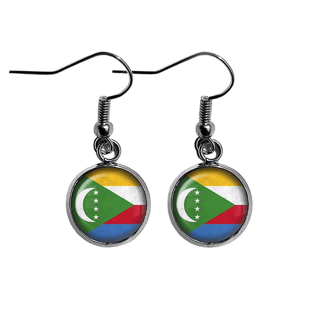 Union of the Comoros Comorian Flag Surgical Steel Earrings