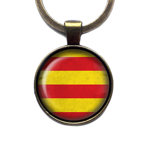 Catalonia Catalonian Flag Antique Bronze Keychain