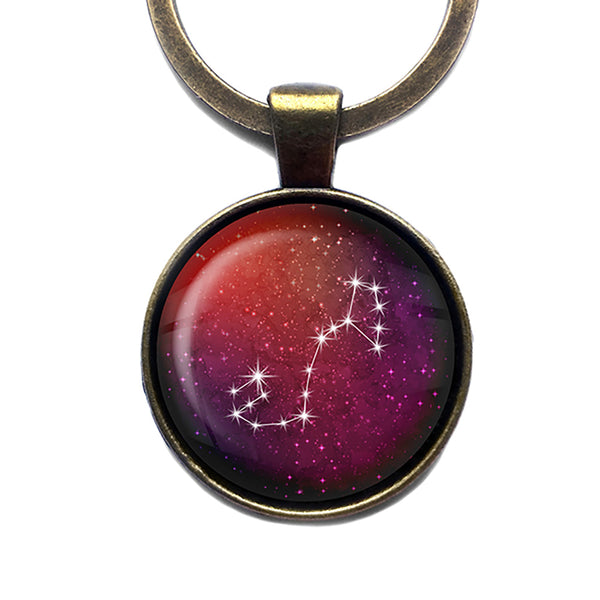 Zodiac Symbol Astrology Scorpio Star Star Constellation Antique Bronze Keychain