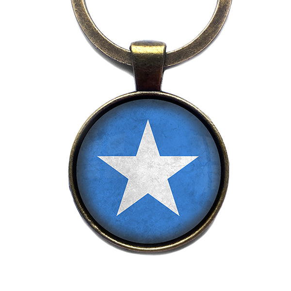 Republic of Somalia Somali Flag Antique Bronze Keychain