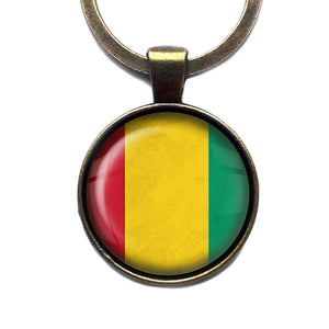 Republic of Guinea Guinean Flag Antique Bronze Keychain