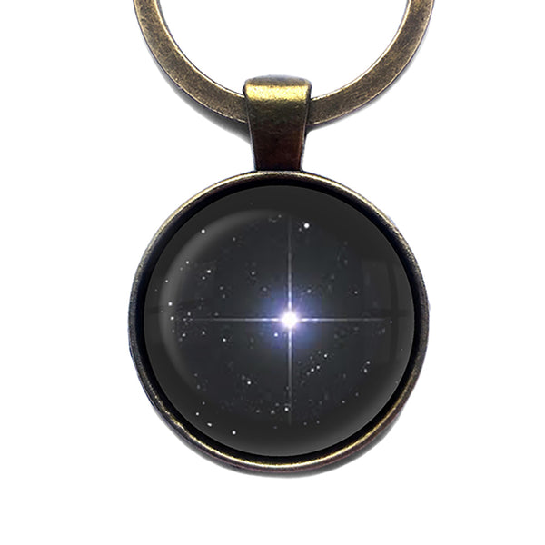 Bright North Star Bronze Keychain