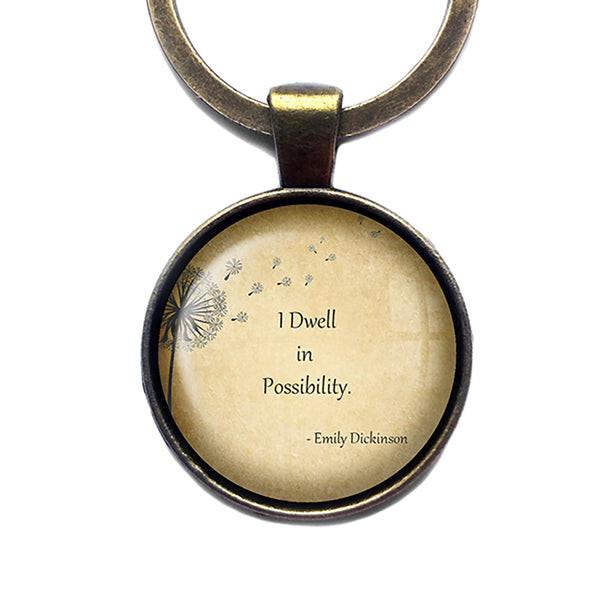 Emily Dickinson I Dwell in Possibility Bronze Keychain