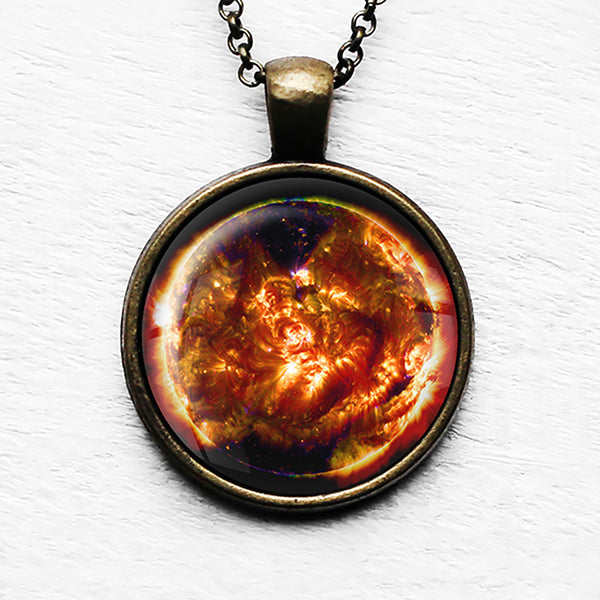 NASA Photograph Sun Fire Pendant & Necklace