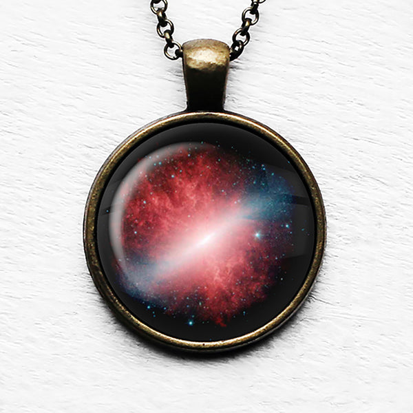 NASA Photograph Red Galaxy Pendant & Necklace