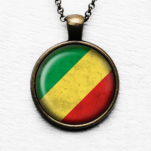 African Nation Congo Flag Pendant & Necklace