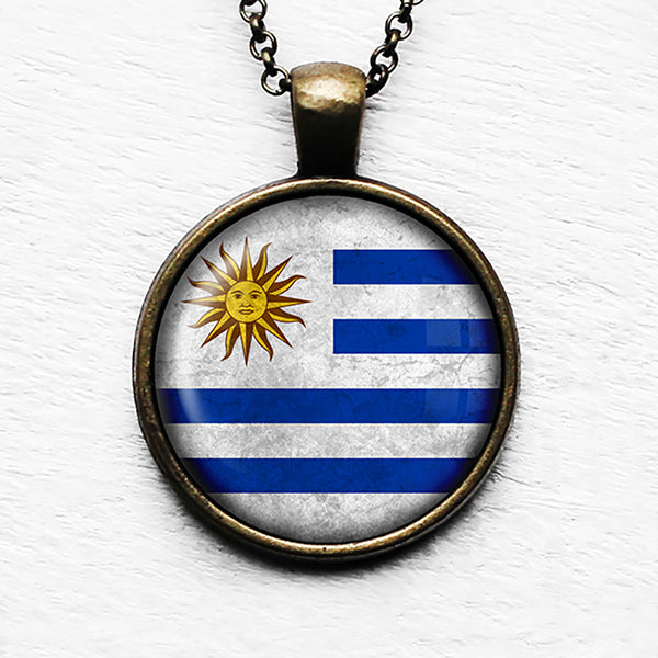 Uruguay Uruguayan Flag Pendant & Necklace