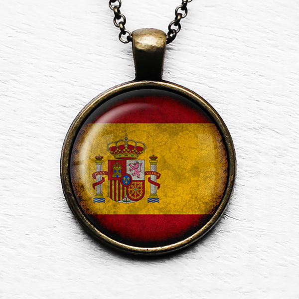 Spain Spanish España Flag Pendant & Necklace