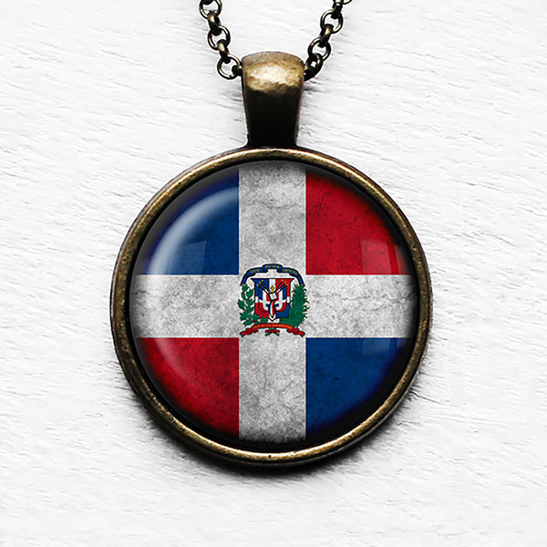 The Dominican Republic Dominican Flag Pendant & Necklace