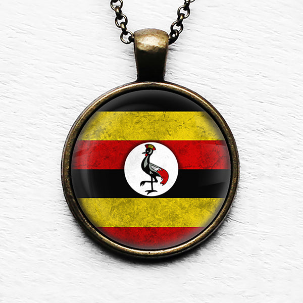 Uganda Ugandan Flag Pendant & Necklace