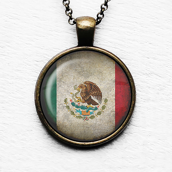 Mexico Mexican Flag Pendant & Necklace