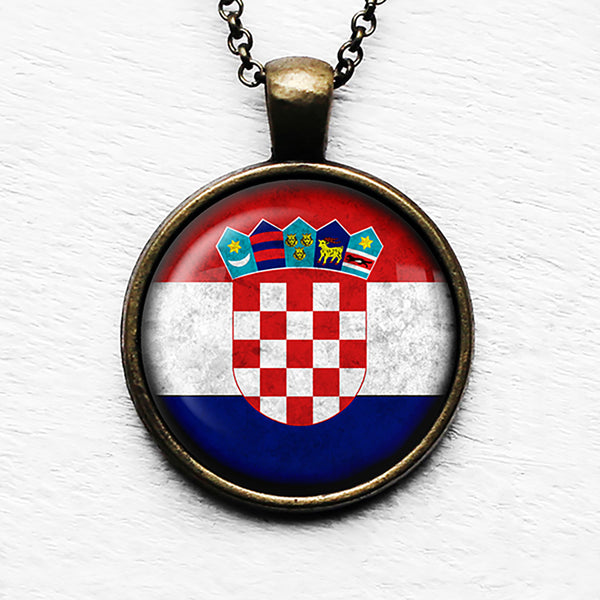 Croatia Croatian Flag Pendant & Necklace