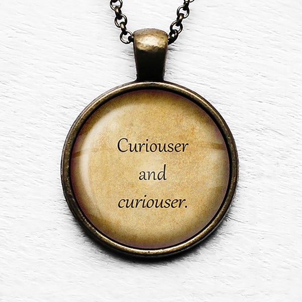 Alice in Wonderland Curiouser and Curiouser Pendant & Necklace