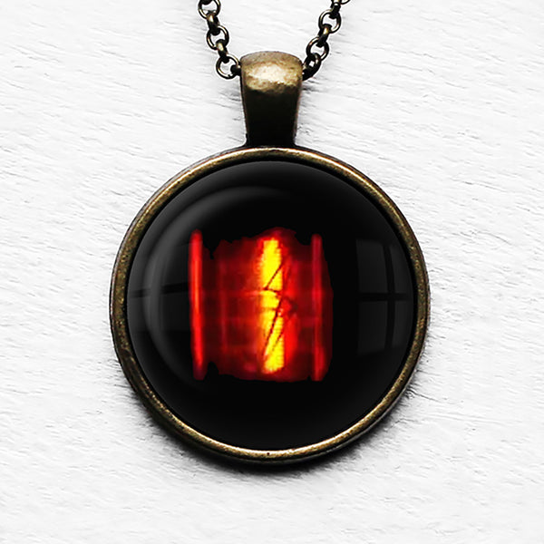 Dieselpunk Steampunk Cyberpunk Nixie Tube Print Number 1 One Pendant & Necklace