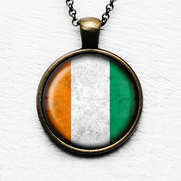 Ivory Coast Côte d'Ivoire Flag Pendant & Necklace