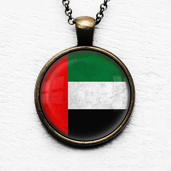 United Arab Emirates Emirati Flag Pendant & Necklace