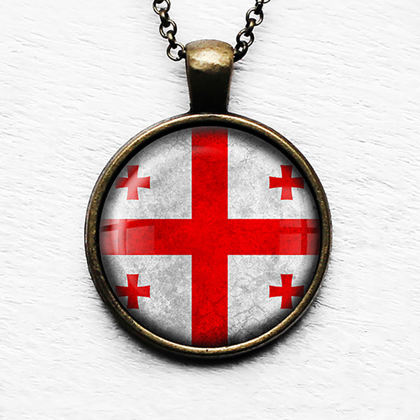 Georgia Georgian Flag Pendant & Necklace