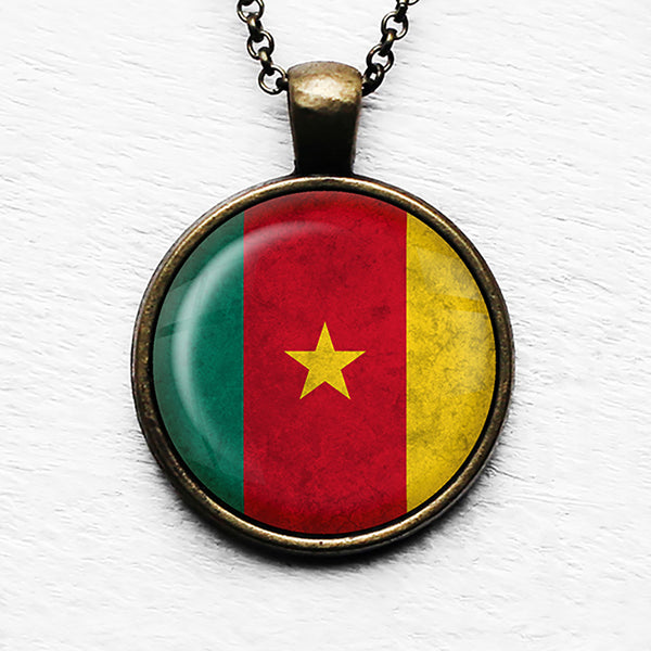 African Nation Cameroon Flag Pendant & Necklace