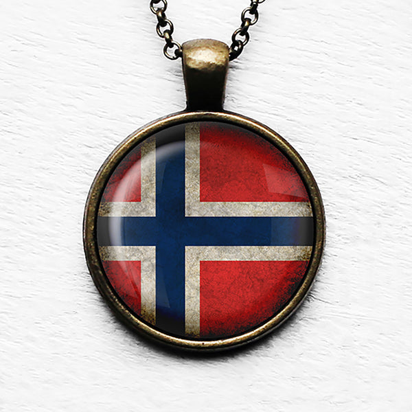 Norway Norwegian Flag Pendant & Necklace