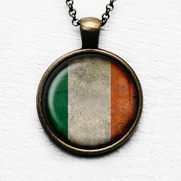 Irish Ireland Flag Pendant & Necklace