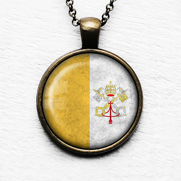 Vatican City Flag Pendant & Necklace