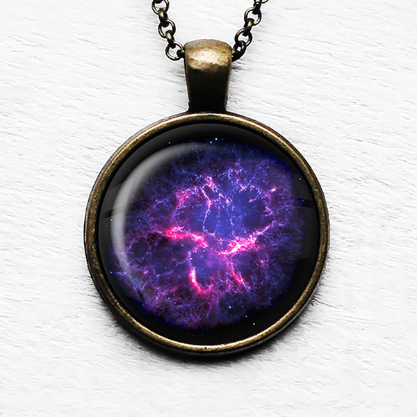 NASA Photograph Nebula Rays of Pink Pendant & Necklace