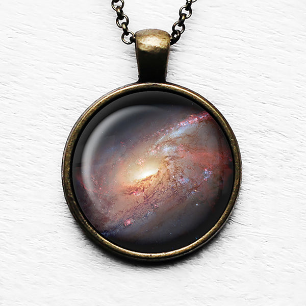 NASA Photograph Galaxy Messier 106 Pendant & Necklace