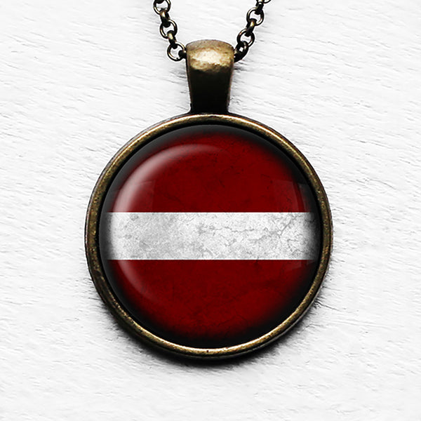 Latvia Latvian Flag Pendant & Necklace