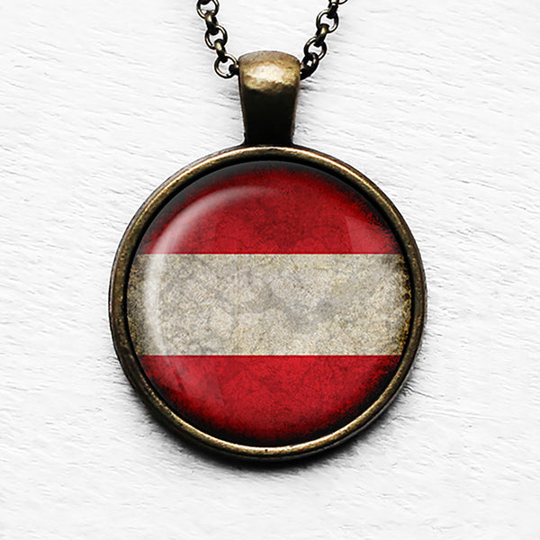 Austria Austrian Österreich Flag Pendant & Necklace