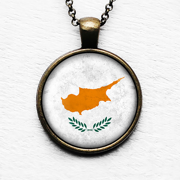 Cyprus Cypriot Flag Pendant & Necklace