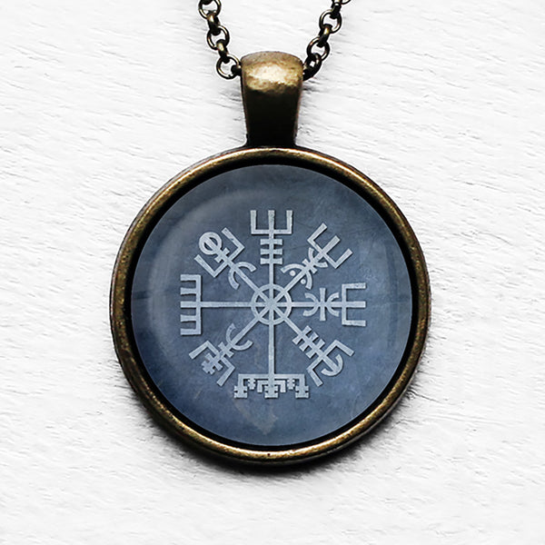 Viking Runes Vegvisir Viking Compass Pendant & Necklace