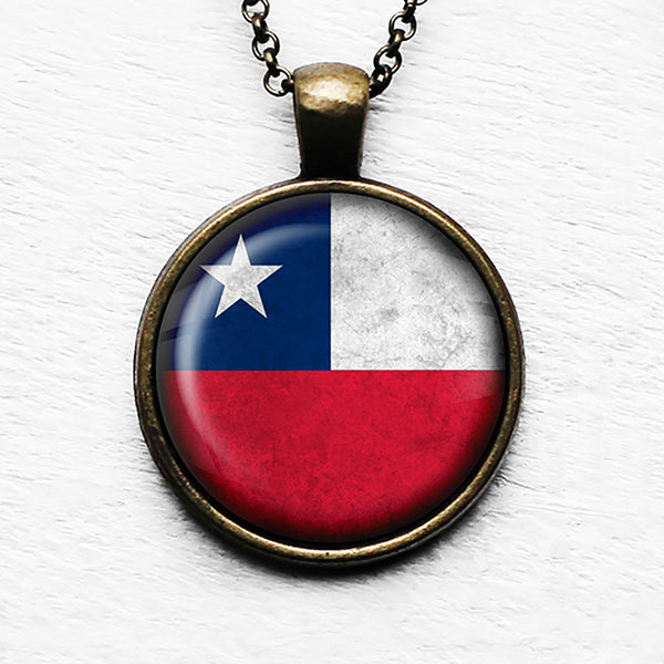 Chile Chilean Flag Pendant & Necklace