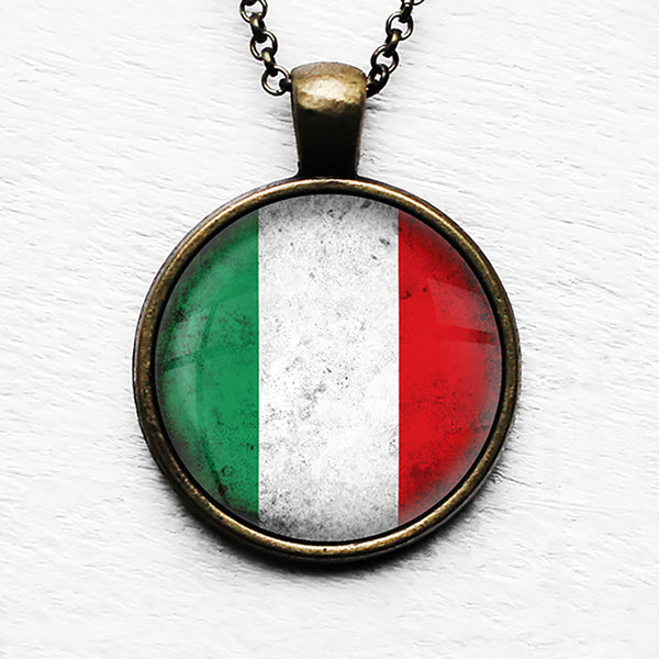 Italy Italian Flag Pendant & Necklace