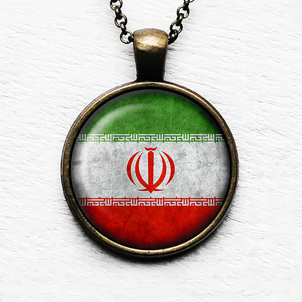 Iran Iranian Flag Pendant & Necklace