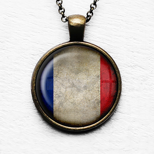 France French Flag Pendant & Necklace