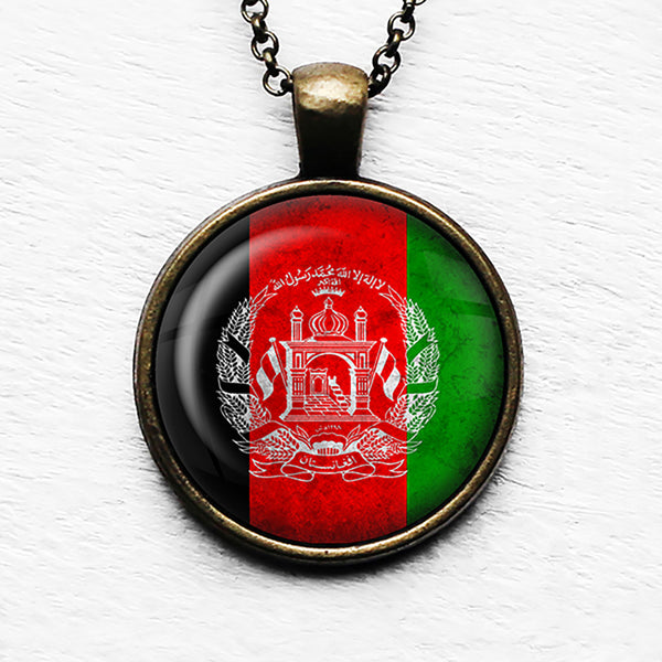 Afganistan Afgan Flag Pendant & Necklace