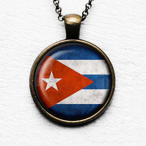 Cuba Cuban Flag Pendant & Necklace