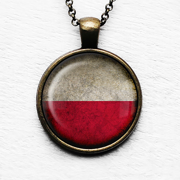 Poland Polish Polska Flag Pendant & Necklace