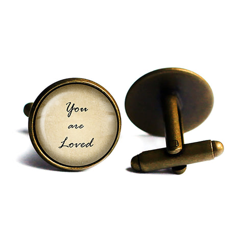 You are loved Antique Bronze Cufflinks