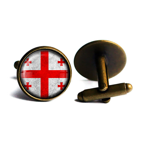 Georgia Georgian Flag Antique Bronze Cufflinks