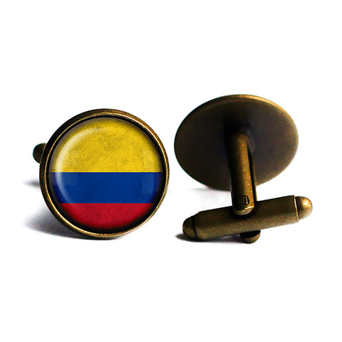 Columbia Columbian Flag Antique Bronze Cufflinks