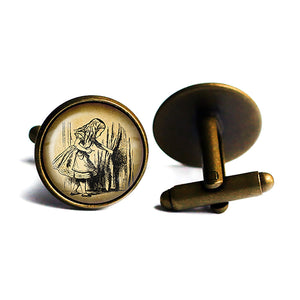 Alice in Wonderland Behind the Curtain Antique Bronze Cufflinks