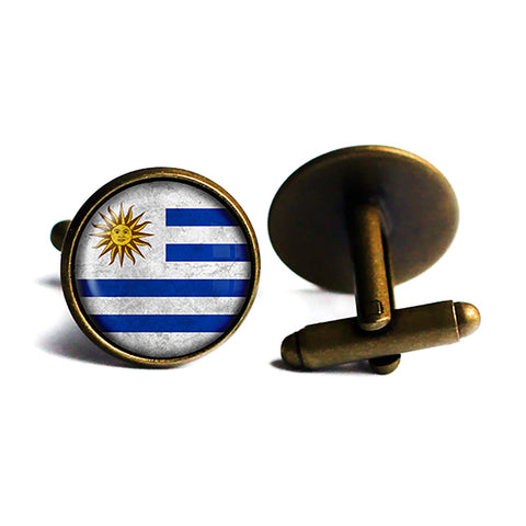 Uruguay Uruguayan Flag Antique Bronze Cufflinks