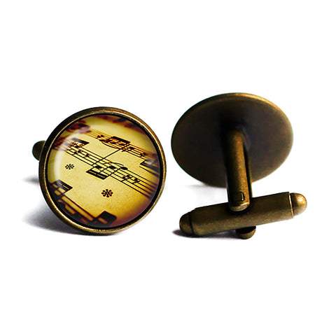 Sheet Music Musical Notes Antique Bronze Cufflinks