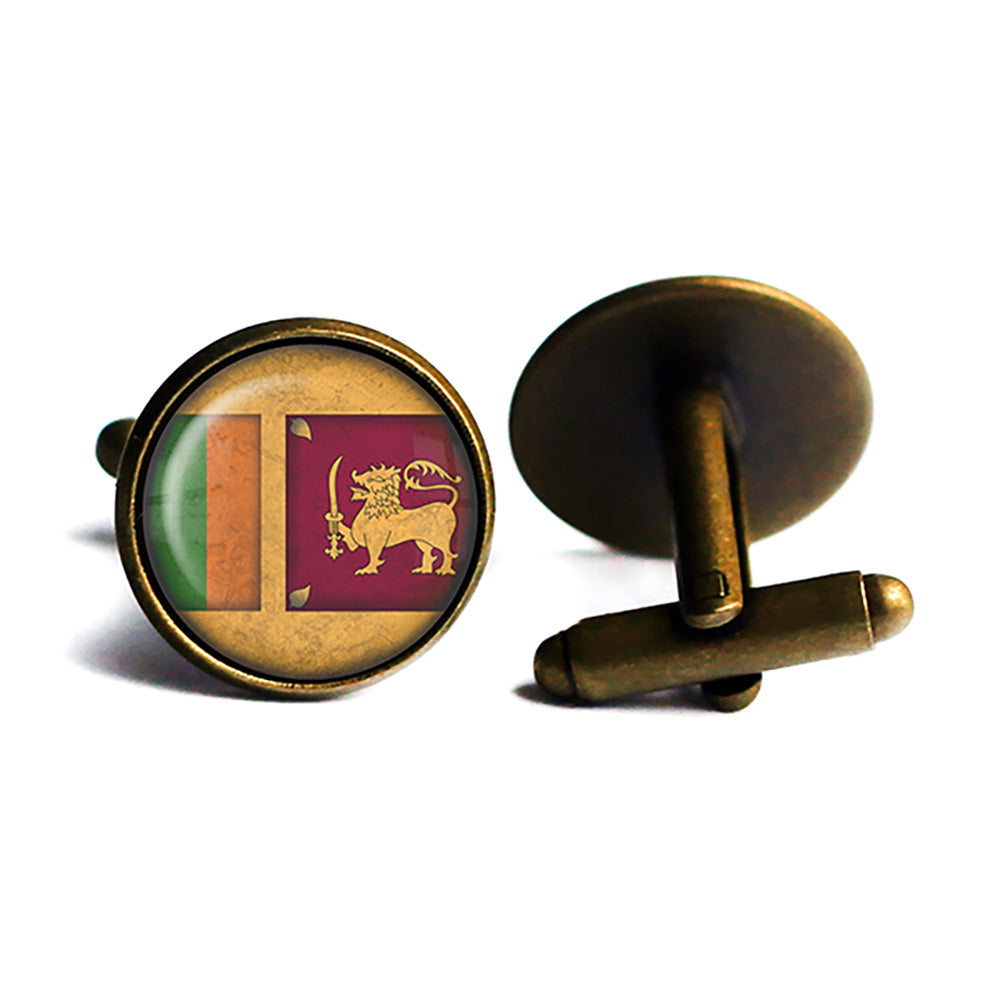 Sri Lanka Sri Lankan Flag Antique Bronze Cufflinks