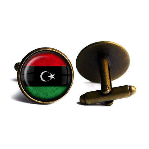 Libya Libyan Flag Antique Bronze Cufflinks